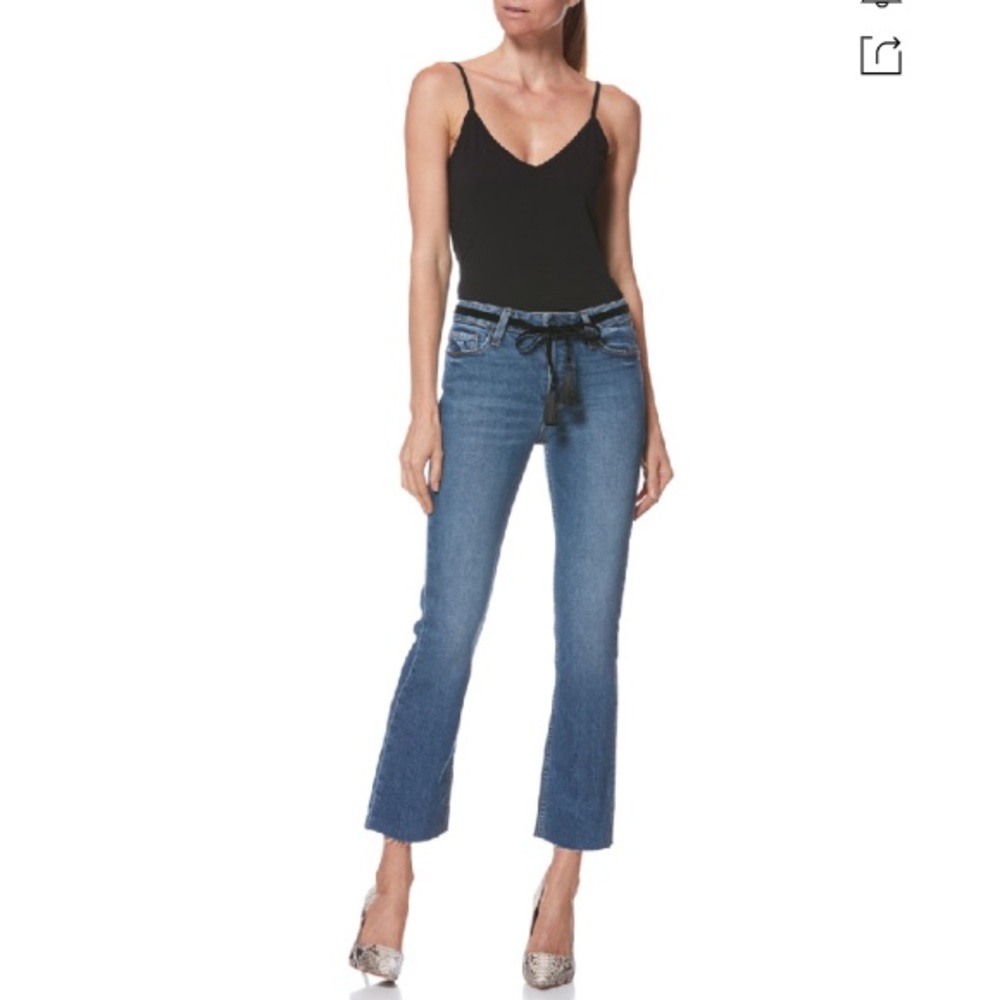 PAIGE Vintage Colette Cropped Flare Denim Jeans 24 *no black tassel*
